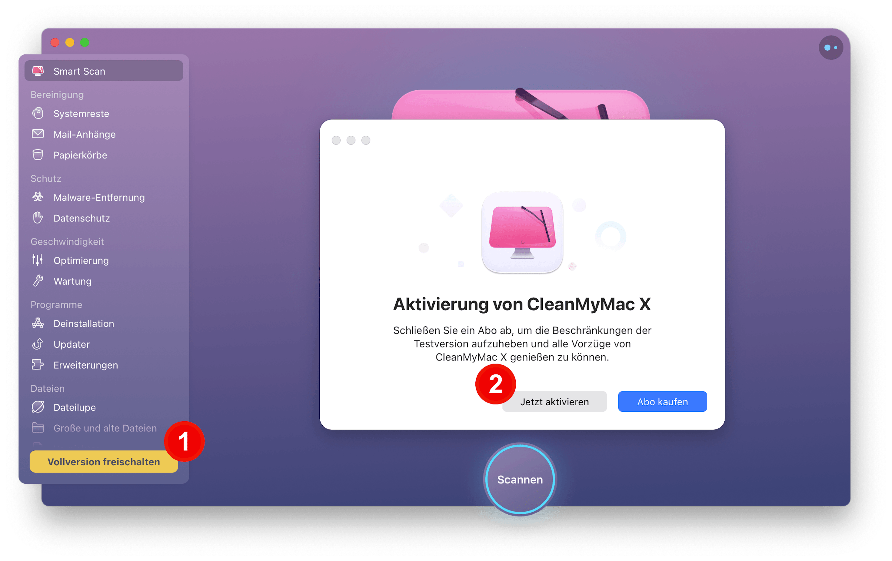 Aktiviere-cleanmymac-x