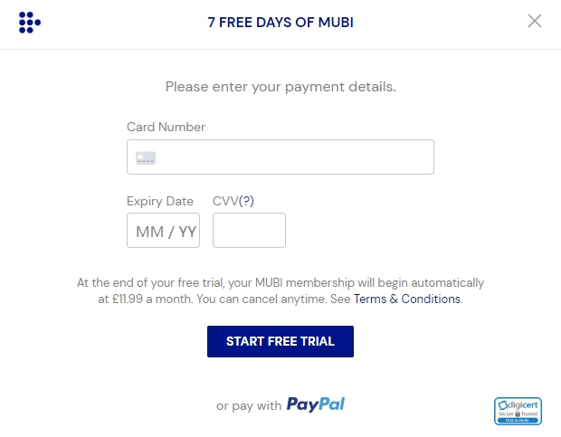 Mubi membership payment