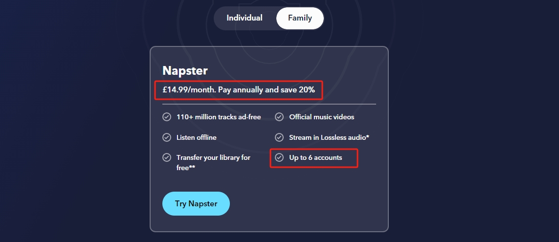 Napster-Family-Plan