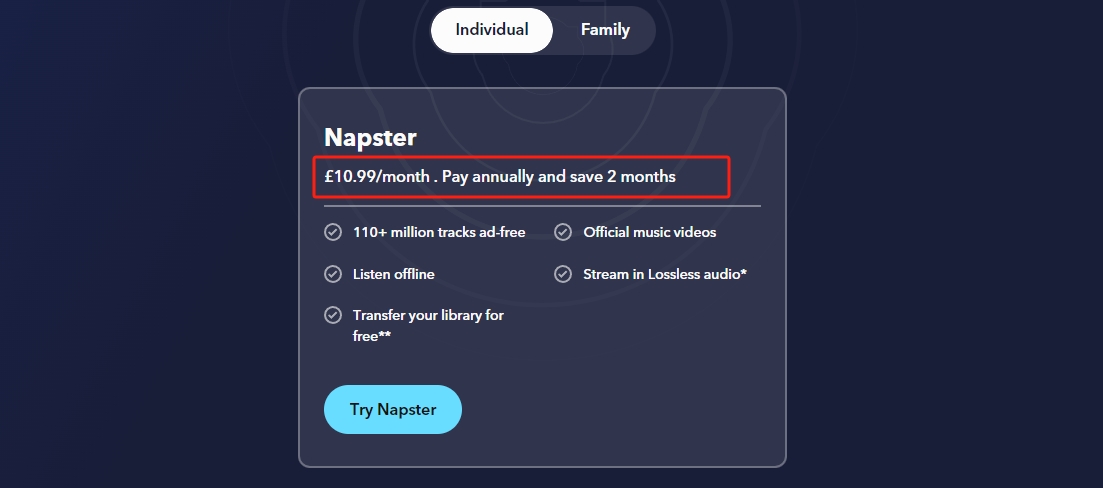 Napster-Individual-Plan