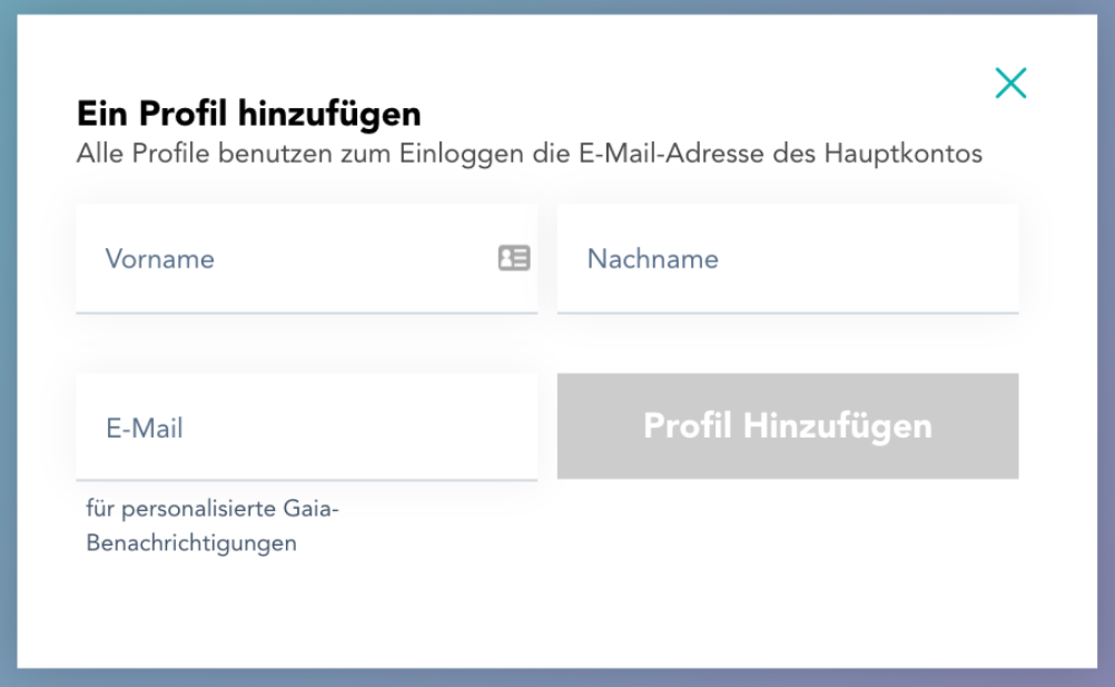 Profil-auf-Gaia hinzufügen