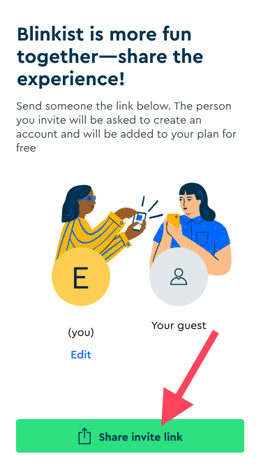 Share-Blinkist-invitation-link