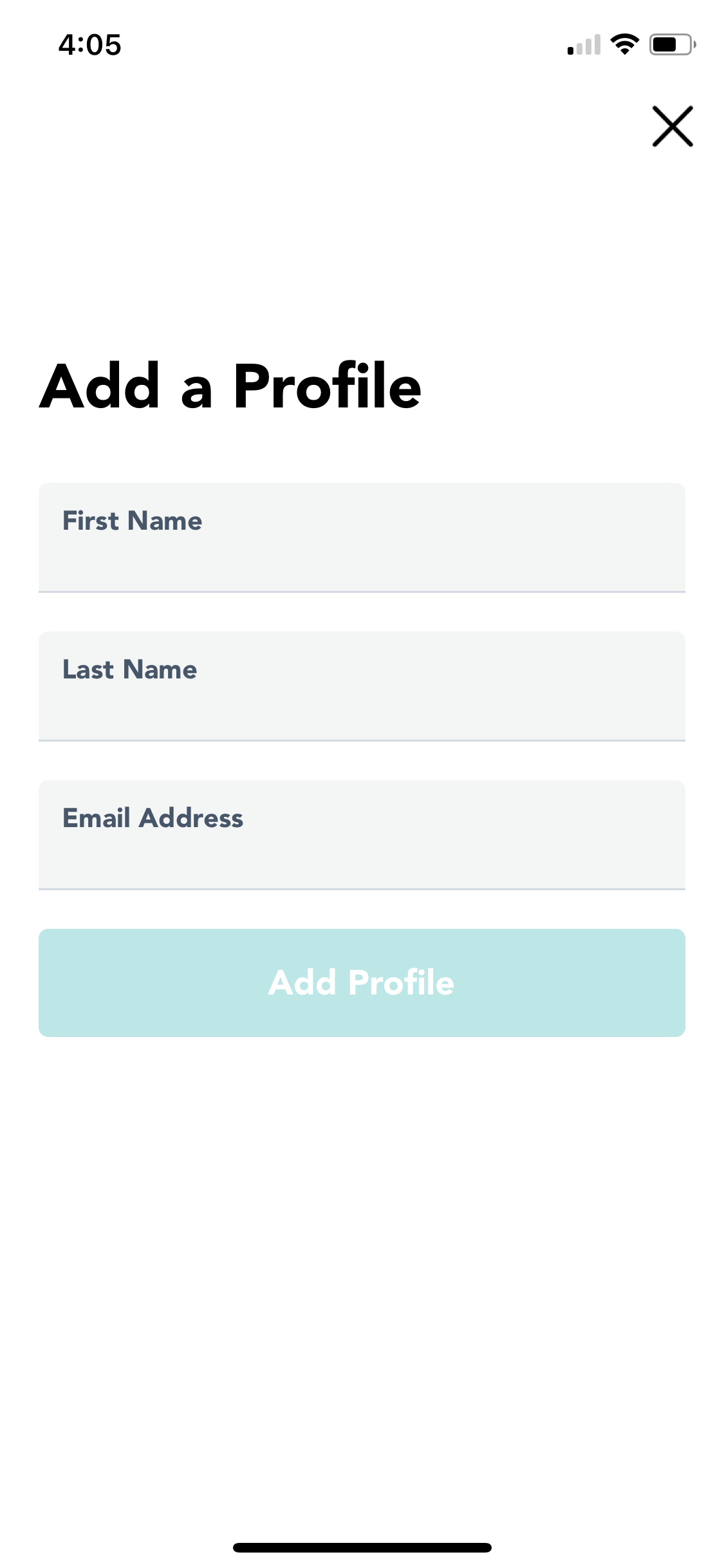 add profile details including name and emai on the gaia app