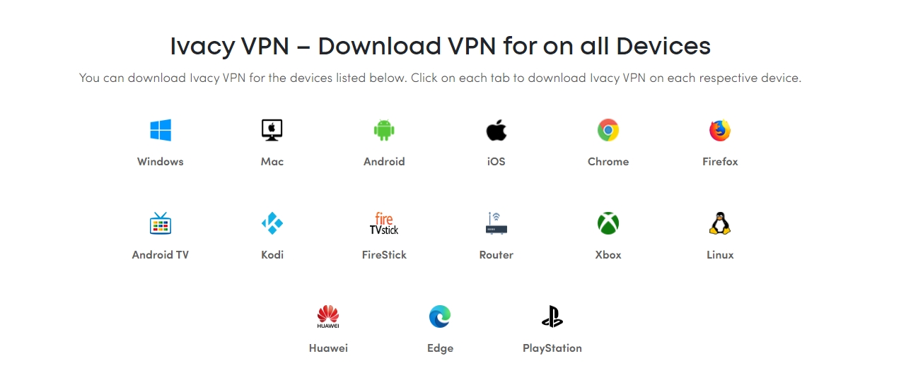 download Ivacy VPN for the devices