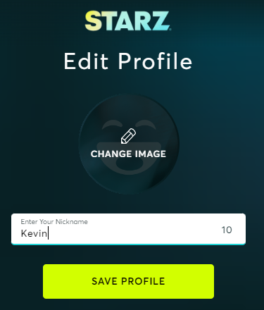 edit a starz profile