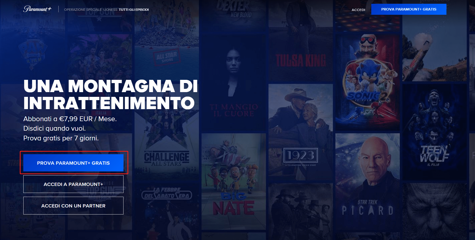 paramount plus registrazione