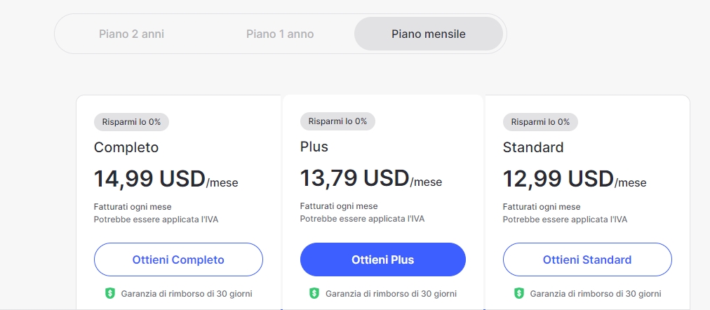 Piano mensile NordVPN