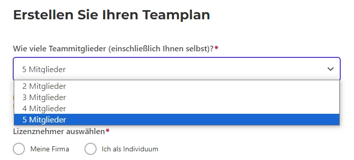 Upgraden Sie auf den Envato Elements Teams-Plan