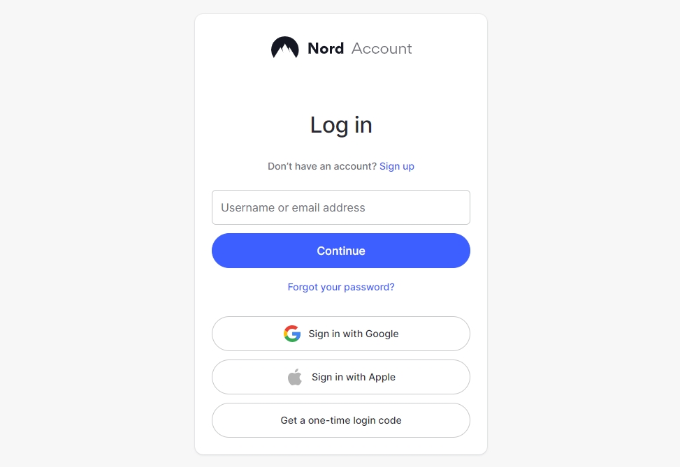 log in Nord Account