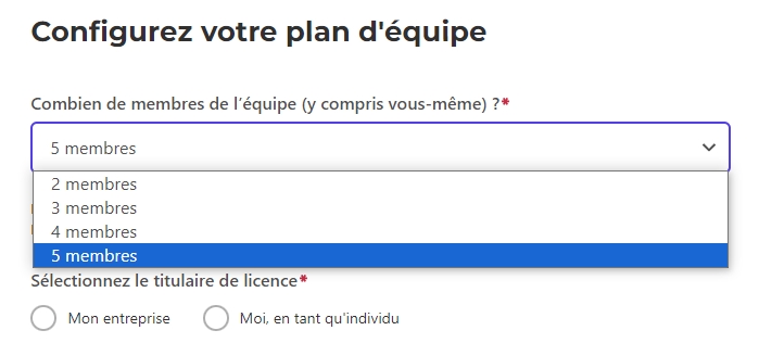 Mise à niveau vers le plan Envato Elements Teams