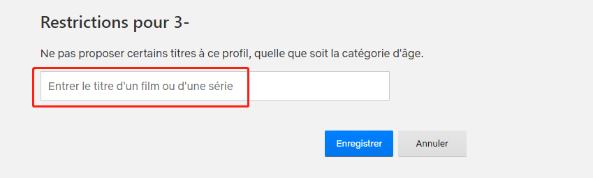 Restrictions relatives aux titres Netflix
