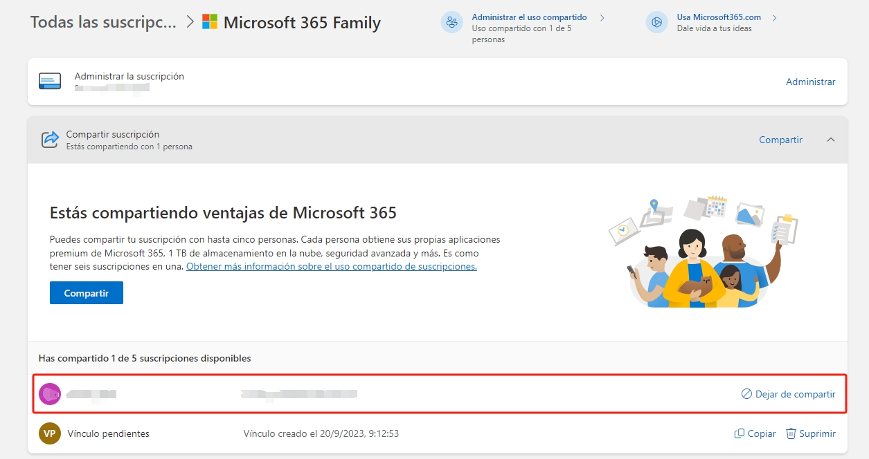 Propietarios de Microsoft 365 viendo y administrando miembros compartidos