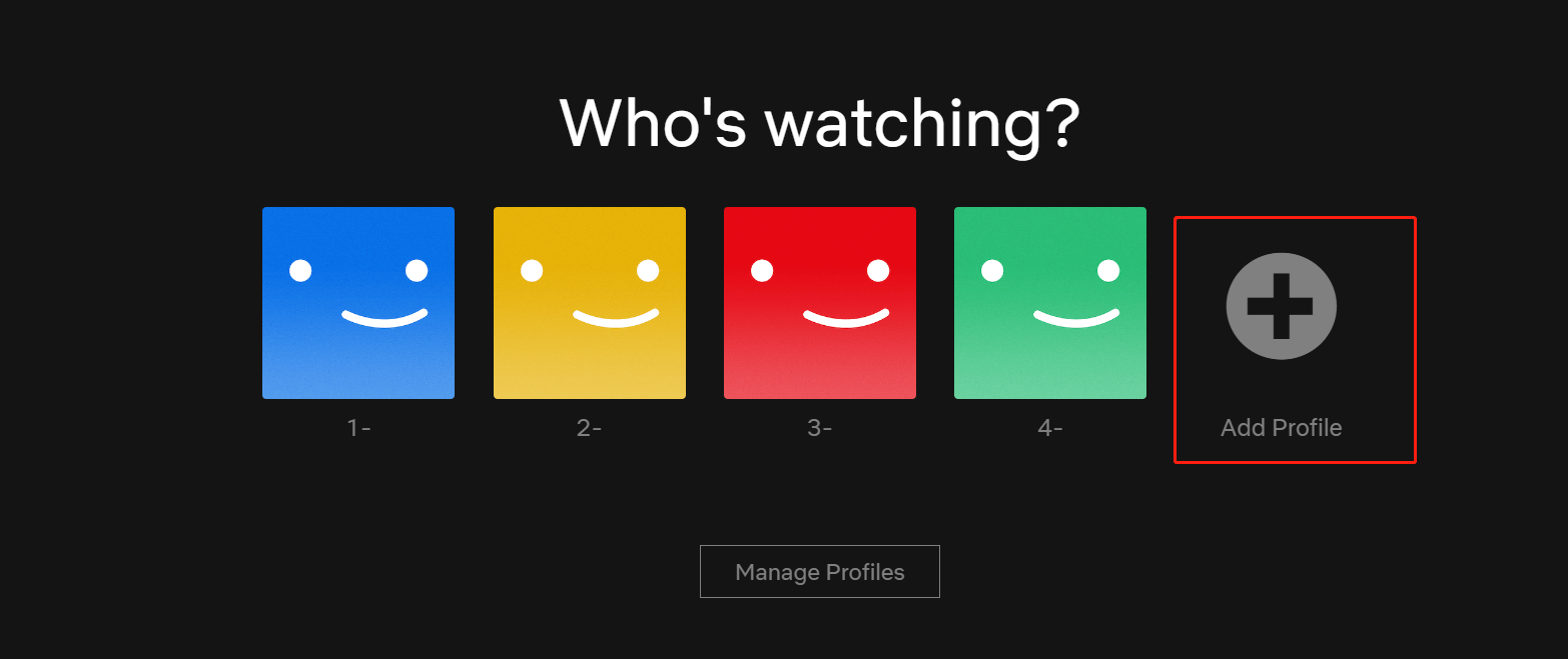 Netflix add profile