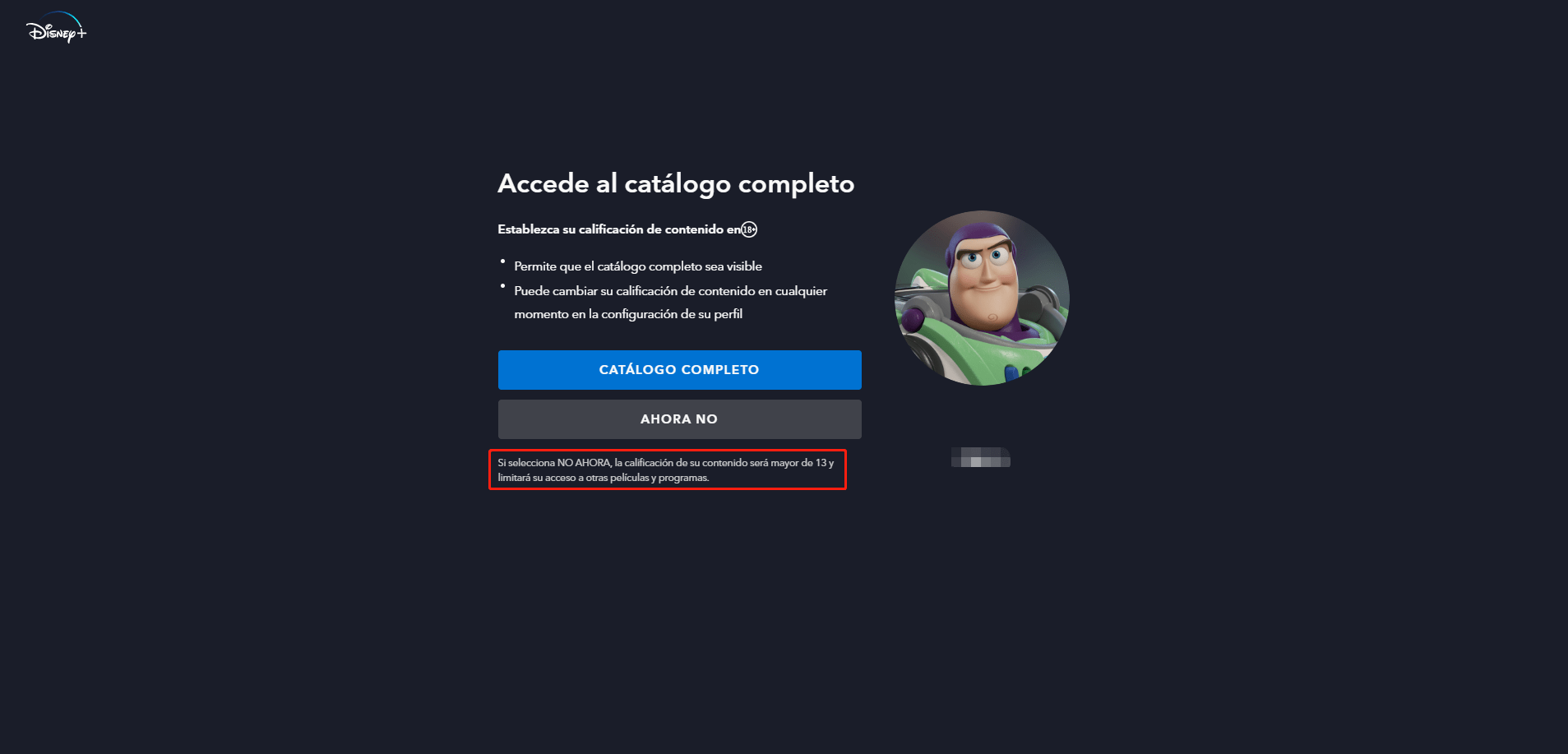 acceder al catálogo en el perfil disney plus