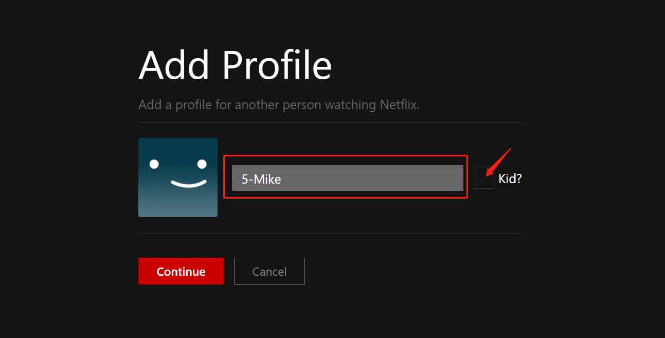 set Netflix profile name