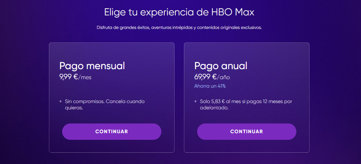 precio máximo de suscripción hbo