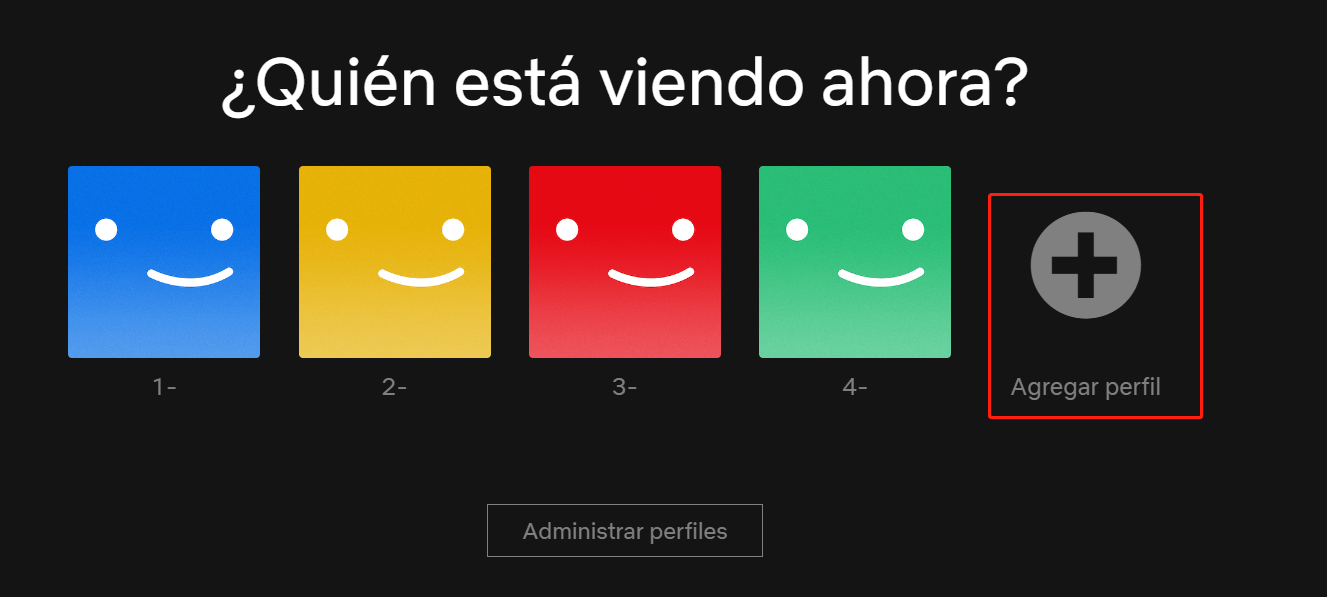 Netflix agregar perfil