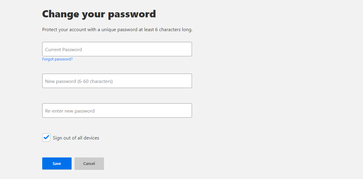 set new password for Netflix