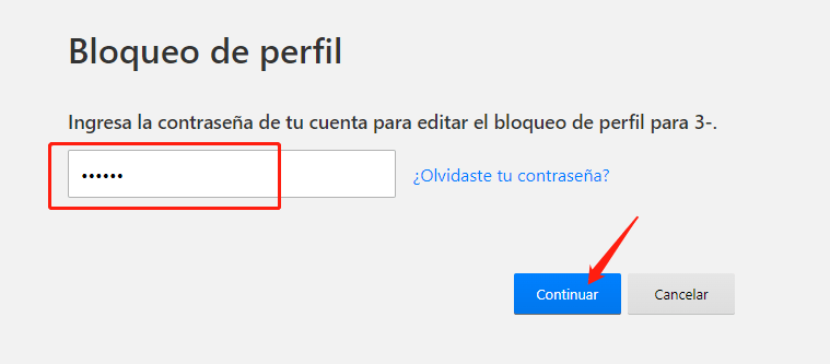 Bloqueo de perfil de Netflix ingresar contraseña