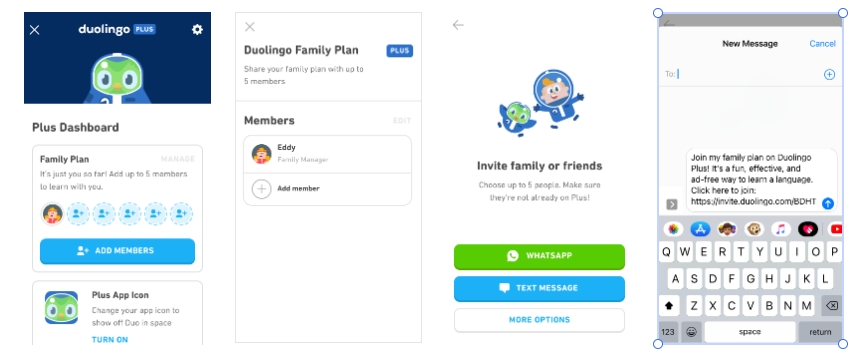 How to add family members to duolingo family plan