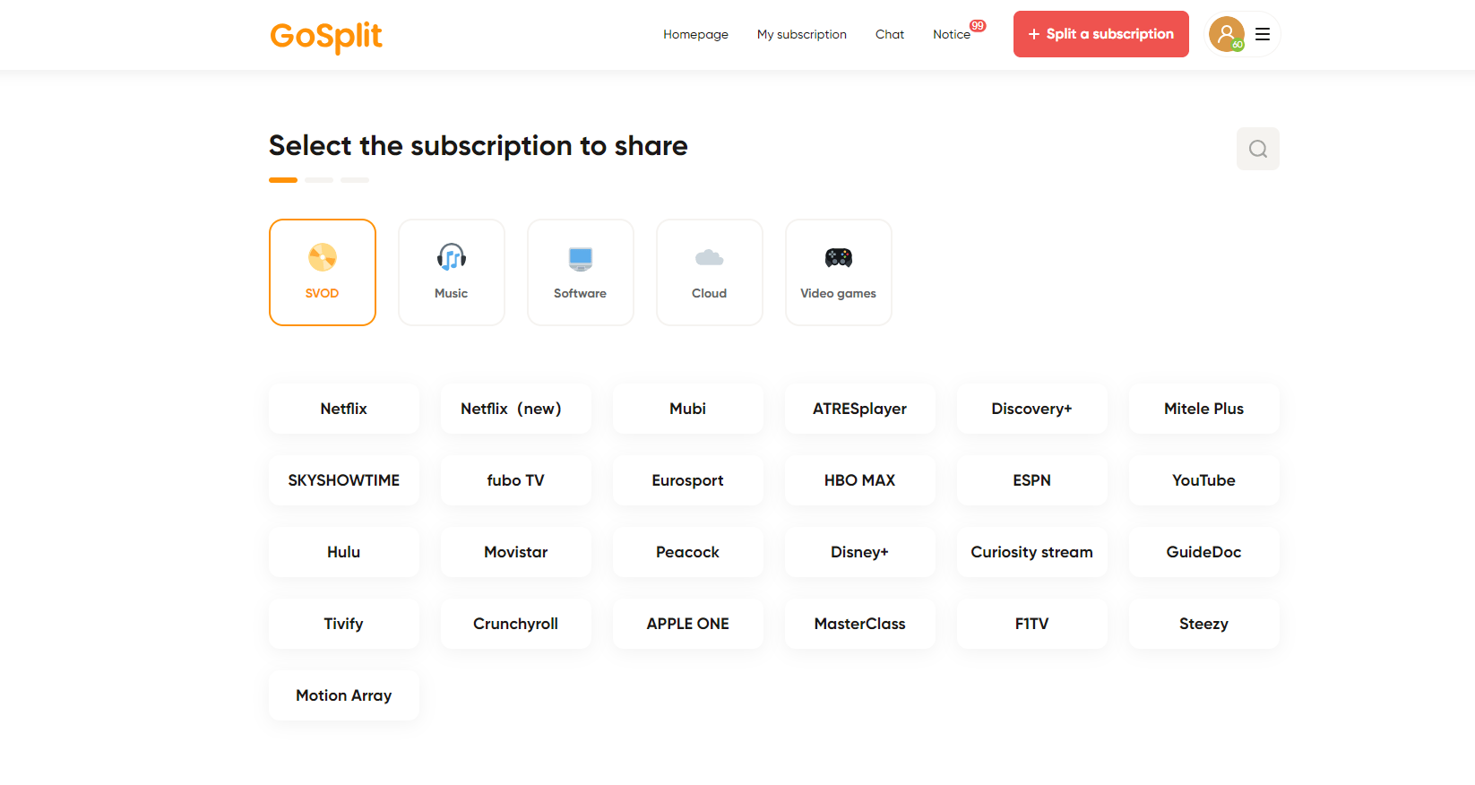 sharing subscriptions