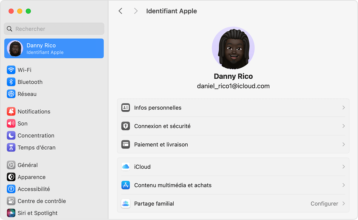 configurer un groupe familial sur Mac avec macOS Ventura ou version ultérieure