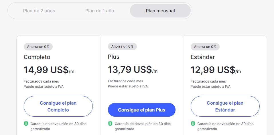 Plan mensual NordVPN